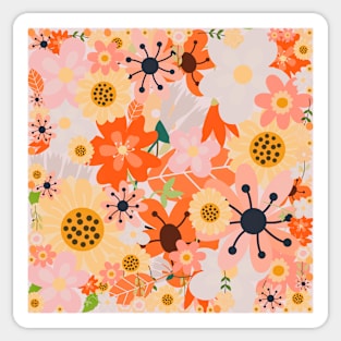 Warm Spring Flower Pattern Sticker